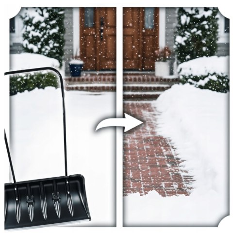 Bituxx Łopata do śniegu zgarniacz pług śnieżny 80cm z rolkami aluminiowa krawędź