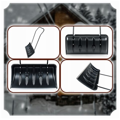 Bituxx Łopata do śniegu zgarniacz pług śnieżny 80cm z rolkami aluminiowa krawędź