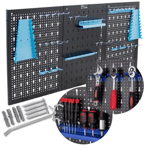 Bituxx Metalowa tablica narzędziowa warsztatowa 120x60 cm z 25 uchwytami do Garażu