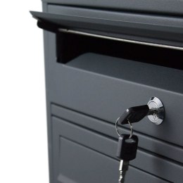 Bituxx SKRZYNKA POCZTOWA LOKATORSKA 2x4 GRAFITOWA STAL NIERDZEWNA