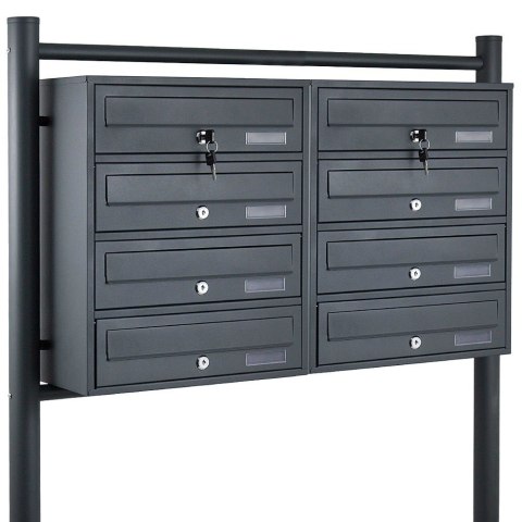 Bituxx SKRZYNKA POCZTOWA LOKATORSKA 2x4 GRAFITOWA STAL NIERDZEWNA