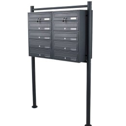 Bituxx SKRZYNKA POCZTOWA LOKATORSKA 2x5 GRAFITOWA STAL NIERDZEWNA