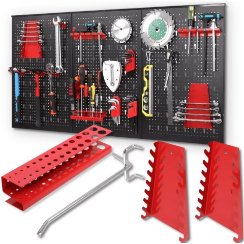 Bituxx Ścianka narzędziowa warsztatowa 120x60 cm z uchwytami stalowa do garażu