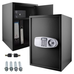 Bituxx Sejf elektroniczny 52cm zamek kodowy 6-cyfrowy czarny stalowy na ścianę