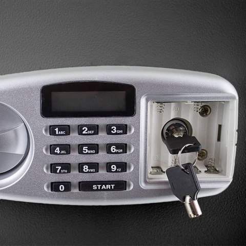 Bituxx Sejf elektroniczny 52cm zamek kodowy 6-cyfrowy czarny stalowy na ścianę