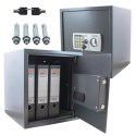 Bituxx Sejf elektroniczny na dokumenty zamek kodowy 6-cyfrowy szary stalowy mocny