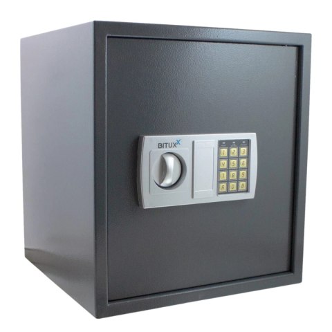 Bituxx Sejf elektroniczny na dokumenty zamek kodowy 6-cyfrowy szary stalowy mocny
