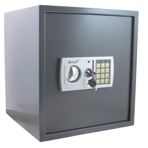 Bituxx Sejf elektroniczny na dokumenty zamek kodowy 6-cyfrowy szary stalowy mocny