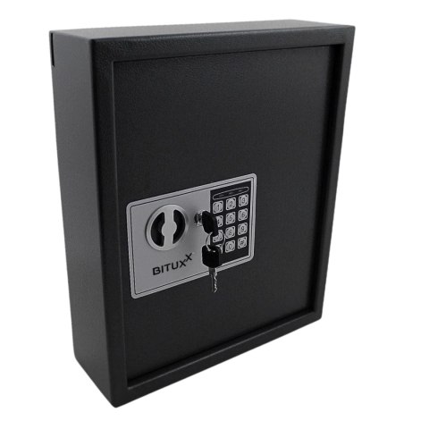Bituxx Sejf na klucze 48 haczyzków elektroniczny zamek kodowy solidny czarny