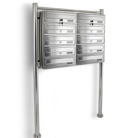 Bituxx Skrzynka lokatorska 10 euro stal nierdzewna stojak zamek zewnętrzna