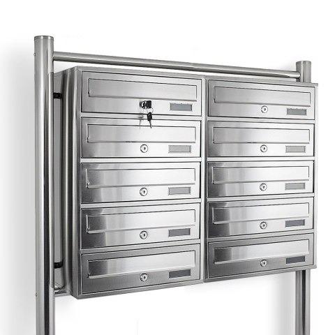 Bituxx Skrzynka lokatorska 10 euro stal nierdzewna stojak zamek zewnętrzna