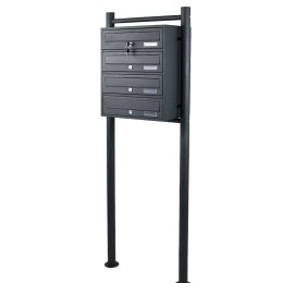 Bituxx Skrzynka lokatorska 4 komory stal nierdzewna stojąca grafitowa zewnętrzna