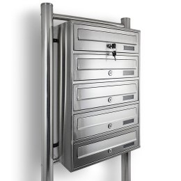 Bituxx Skrzynka lokatorska 5 euro stal nierdzewna stojak na listy zamek