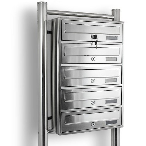 Bituxx Skrzynka lokatorska 5 euro stal nierdzewna stojak na listy zamek