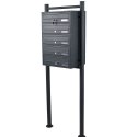Bituxx Skrzynka lokatorska 5 komór stal nierdzewna stojąca grafit zewnętrzna