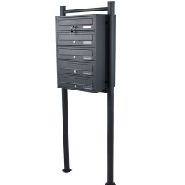 Bituxx Skrzynka lokatorska 5 komór stal nierdzewna stojąca grafit zewnętrzna