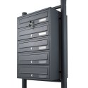 Bituxx Skrzynka lokatorska 5 komór stal nierdzewna stojąca grafit zewnętrzna