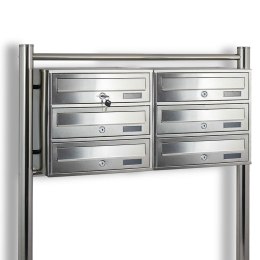 Bituxx Skrzynka lokatorska 6 euro stal nierdzewna stojak zamek zewnętrzna