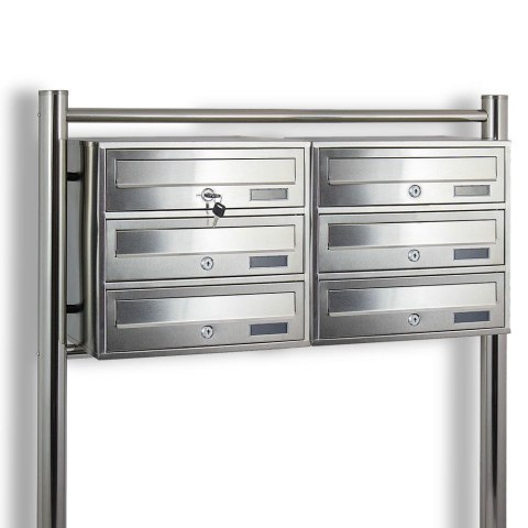 Bituxx Skrzynka lokatorska 6 euro stal nierdzewna stojak zamek zewnętrzna