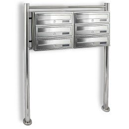 Bituxx Skrzynka lokatorska 6 euro stal nierdzewna stojak zamek zewnętrzna