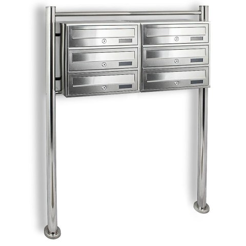 Bituxx Skrzynka lokatorska 6 euro stal nierdzewna stojak zamek zewnętrzna