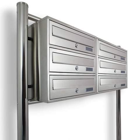 Bituxx Skrzynka lokatorska 6 euro stal nierdzewna stojak zamek zewnętrzna