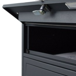 Bituxx Skrzynka lokatorska 6 komór 2x3 stal nierdzewna stojąca grafit zewnętrzna