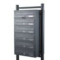 Bituxx Skrzynka lokatorska 6 komór stal nierdzewna stojąca grafit zewnętrzna