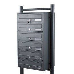 Bituxx Skrzynka lokatorska 6 komór stal nierdzewna stojąca grafit zewnętrzna