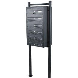 Bituxx Skrzynka lokatorska 6 komór stal nierdzewna stojąca grafit zewnętrzna