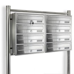 Bituxx Skrzynka lokatorska 8 euro stal nierdzewna stojak zamek zewnętrzna