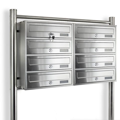 Bituxx Skrzynka lokatorska 8 euro stal nierdzewna stojak zamek zewnętrzna