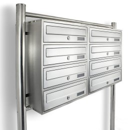 Bituxx Skrzynka lokatorska 8 euro stal nierdzewna stojak zamek zewnętrzna