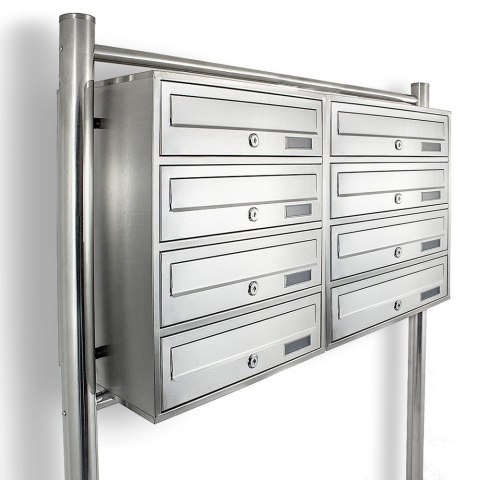 Bituxx Skrzynka lokatorska 8 euro stal nierdzewna stojak zamek zewnętrzna