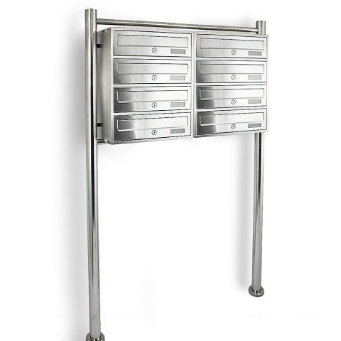 Bituxx Skrzynka lokatorska 8 euro stal nierdzewna stojak zamek zewnętrzna