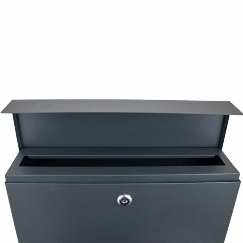 Bituxx Skrzynka na listy stal nierdzewna z gazetnikiem duża pojemność 370x370 mm