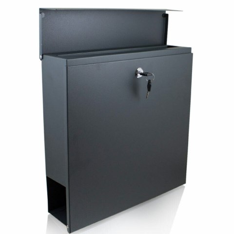 Bituxx Skrzynka na listy stal nierdzewna z gazetnikiem duża pojemność 370x370 mm