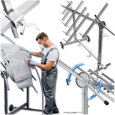 Bituxx Stojak lakierniczy obrotowy do lakierowania z ramionami solidna konstrukcja