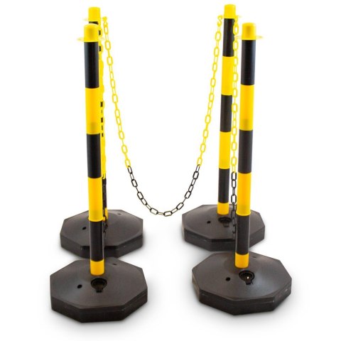 Bituxx Zestaw Słupków Odgradzających z Łańcuszkami 150 cm Stabilność Mobilność