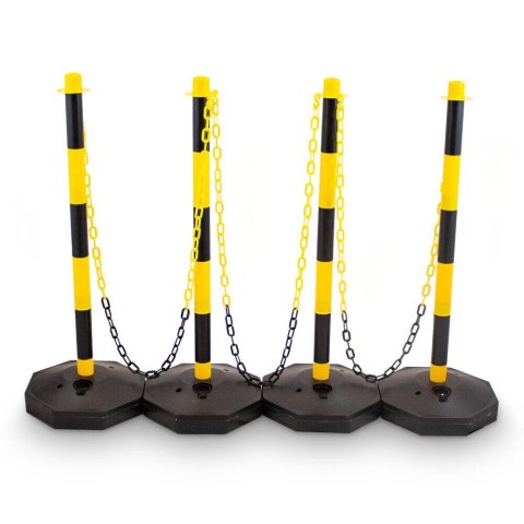 Bituxx Zestaw Słupków Odgradzających z Łańcuszkami 150 cm Stabilność Mobilność