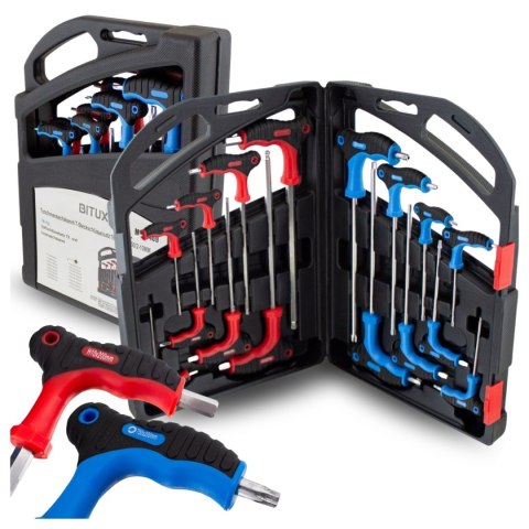 Bituxx Zestaw wkrętaków imbusowych Hex Torx 16 el. stal Cr-V walizka
