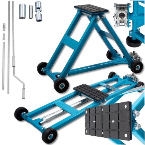 E-hurtownia Mobilny Podnośnik Nożycowy 2500kg Regulacja 11-48cm Warsztatowy Stalowy