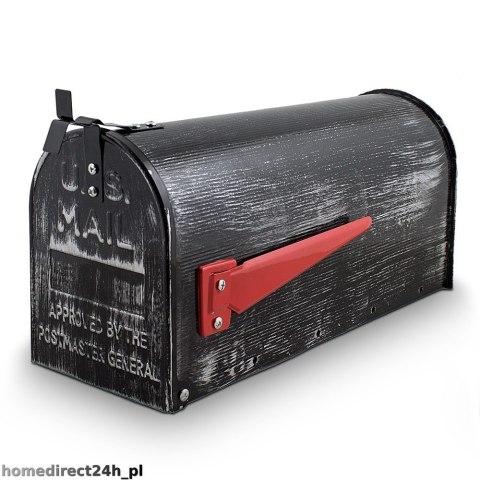 E-hurtownia Skrzynka na Listy Amerykańska Retro Stalowa z Flagą i Uchwyt Montażowy