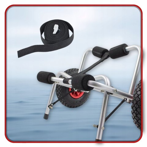 E-hurtownia Wózek Transportowy do KAJAKA Pontonu ŁODZI DESKI SUP Składany Udźwig 70kg