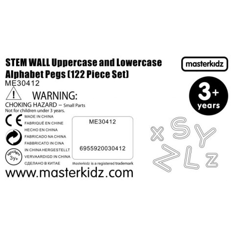 Masterkidz MASTERKIDZ Alfabet Zestaw Liter (Dużych i Małych) do Paneli Ściennych STEM 122 el.