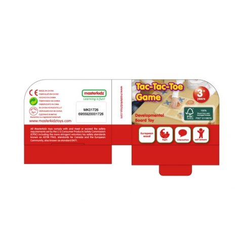 Masterkidz MASTERKIDZ Kółko I Krzyżyk Drewniana Gra Dla Dzieci Logiczna Łamigłówka