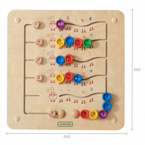 Masterkidz MASTERKIDZ Kolorowe Gąsieniczki Nauka Liczb i Ilości - Tablica Ścienna Edukacyjna Montessori