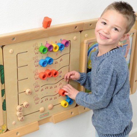 Masterkidz MASTERKIDZ Kolorowe Gąsieniczki Nauka Liczb i Ilości - Tablica Ścienna Edukacyjna Montessori