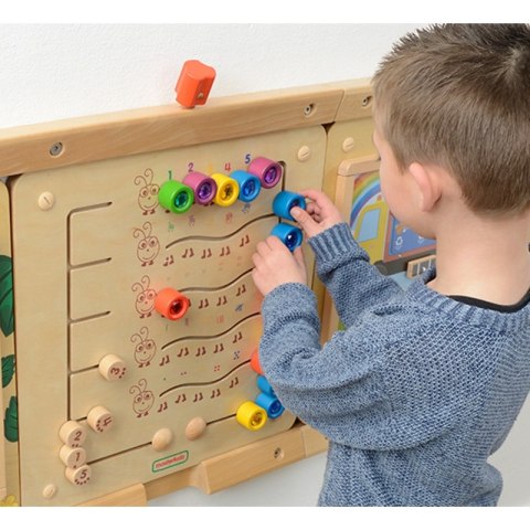 Masterkidz MASTERKIDZ Kolorowe Gąsieniczki Nauka Liczb i Ilości - Tablica Ścienna Edukacyjna Montessori