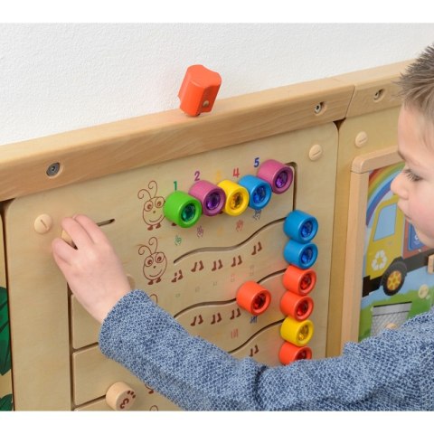 Masterkidz MASTERKIDZ Kolorowe Gąsieniczki Nauka Liczb i Ilości - Tablica Ścienna Edukacyjna Montessori